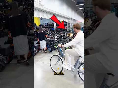 ELE TENTOU ROUBAR UMA BICICLETA NOVA MAS A VENDEDORA PERCEBEU! 😱🚲 #curiosidades #shorts