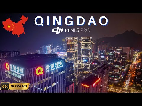 Qingdao Qingdao 🇨🇳 Vídeo de drone | Distrito de Laoshan | 4K UHD