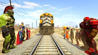 GTA 5 || TRAIN VS SUPERHEROES
