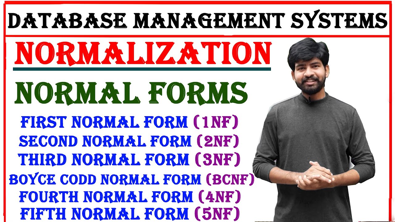 normalization in dbms | normal forms | 1nf, 2nf, 3nf, bcnf, 4nf, 5nf normal forms with examples