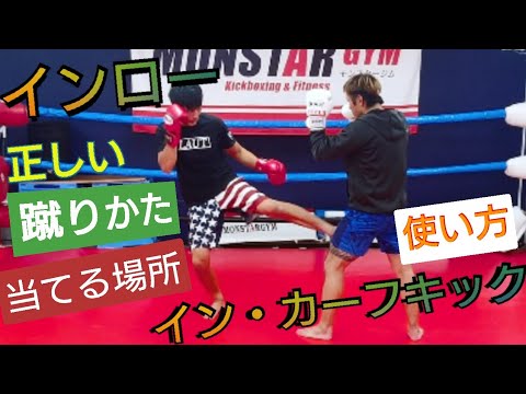 【キックボクシング】インローの《蹴り方》《効かす場所》流行りのイン・カーフキック《使い方》も解説、実践！