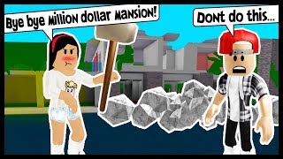Building A Million Dollar Mansion For My Hater Roblox Bloxburg Free Online Games - i robbed a mansion on roblox rob a mansion obby