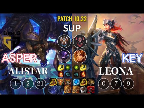 GEN Asper Alistar vs Key Leona Sup - KR Patch 10.22