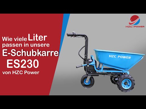 Wie viele Liter passen in unsere E-Schubkarre (ES230)?