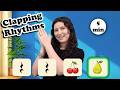 K 1 Elementary Music Lesson Clapping Rhythms Cherry Pear Shh