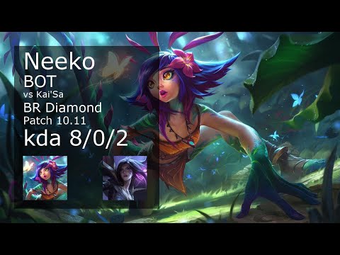 Neeko Bot & Soraka vs Kai'Sa & Brand - BR Diamond 8/0/2 Patch 10.11 Gameplay