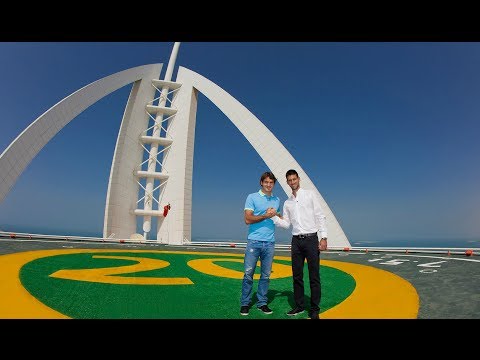 Roger Federer and Novak Djokovic Interview on Burj Al Arab Helipad