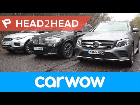 Mercedes GLC vs Range Rover Evoque vs BMW X3 SUV 2017 review | Head2Head