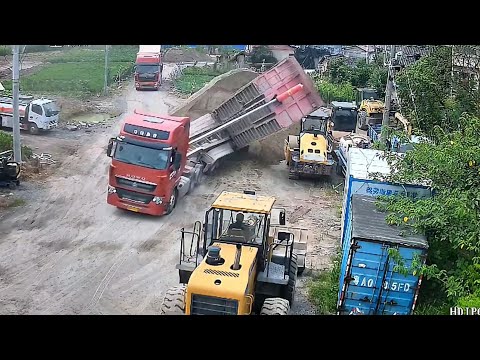 Top dangerous moments【E6】 of truck driving, truck fail and extremely crazy operation compilation