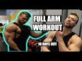 INSANE ARM WORKOUT FOR SIZE WITH TIPS | 18 DAYS OUT| EP 09