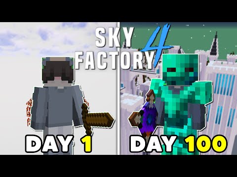 I Survived 100 DAYS in SkyFactory 4 Minecraft