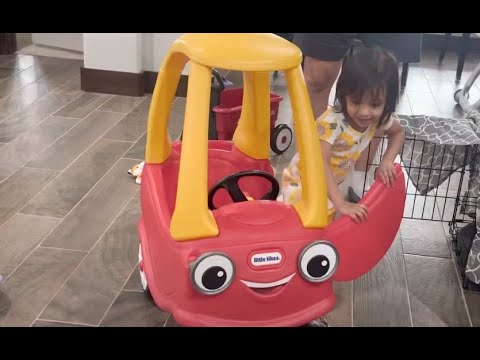 Mishti is Excited to Receive a Little Tikes Cozy Coupe!