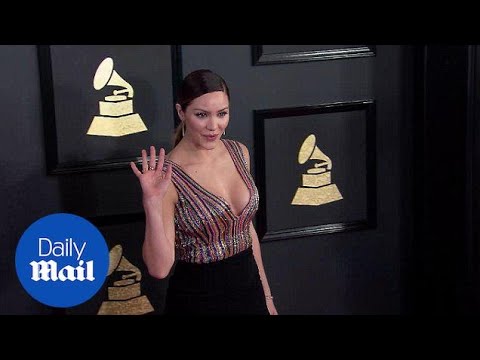 Katharine McPhee stuns in plunging gown at 2017 Grammy Awards - Daily Mail