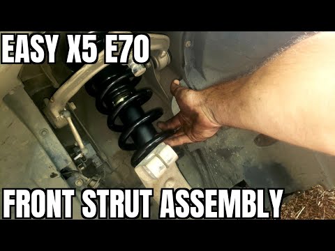 2007 2013 BMW X5 E70 Front Strut Spring Assembly Replace How to 2008 2009 2010 2011 2012 x3 Install