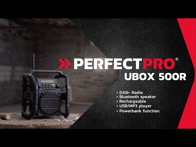 Video teaser for PerfectPro Ubox 500R Jobsite Radio (UK) - Full-featured, compact and powerful, with a sturdy design