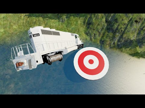Trains VS Giant Ramp - BeamNG Drive