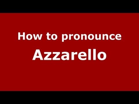 How to pronounce Azzarello