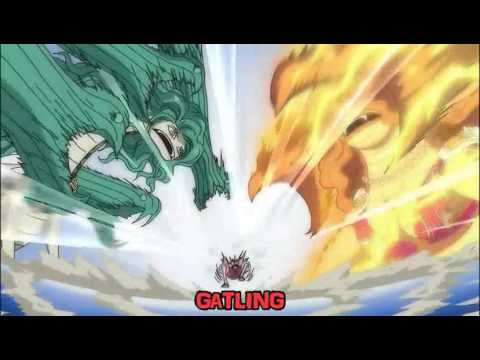 One Piece attaque finale - Luffy VS Marigold & Sandersonia - Gomu Gomu no Jet Gatling Gun