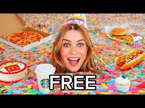 I ate ONLY Free Birthday Food for 24 Hours!