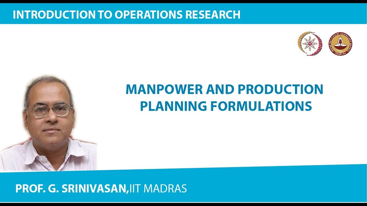Manpower and Production planning formulations