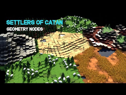 Settlers of Catan: Hex World (Blender Geometry Nodes)