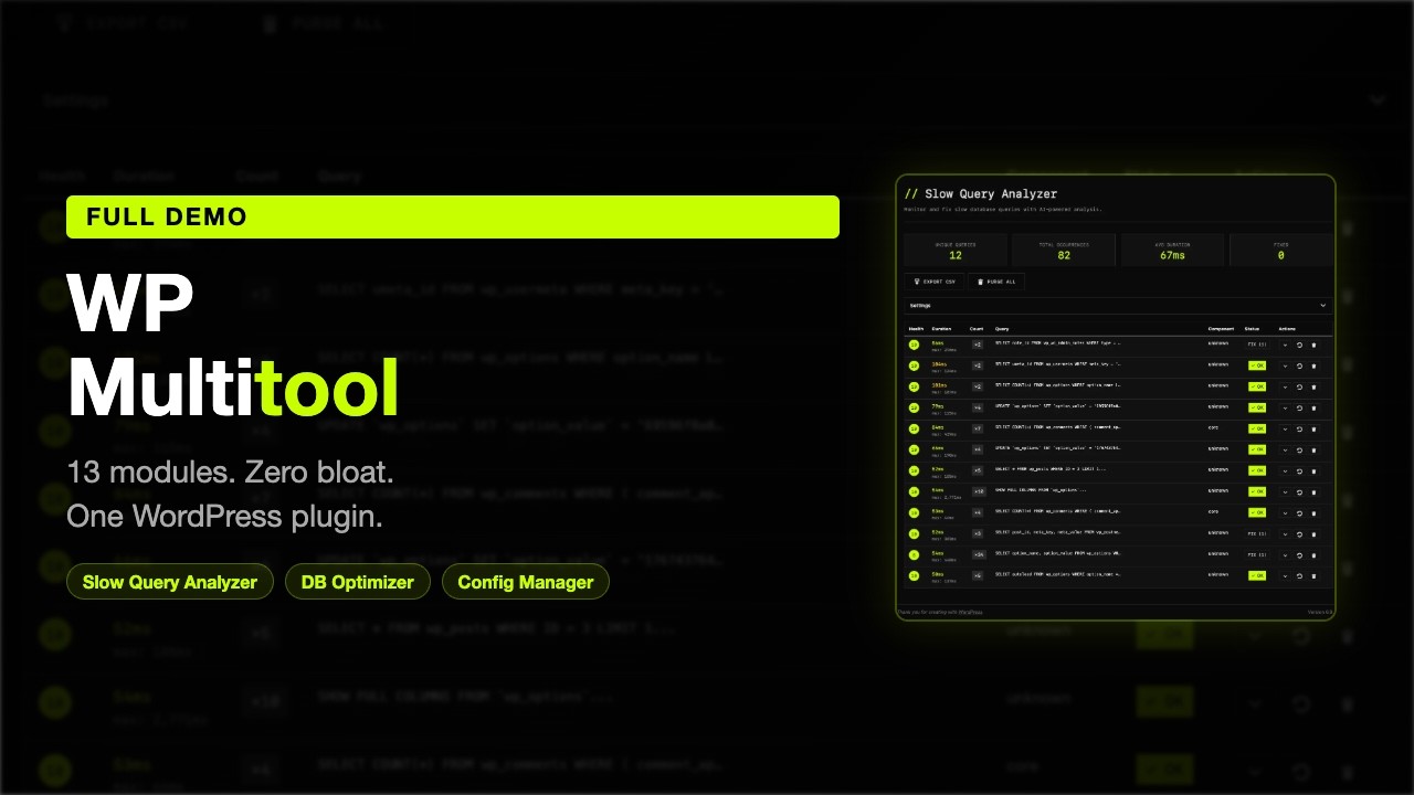WP Multitool video preview