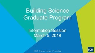 Building Science Info Session 2018