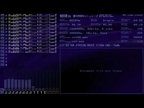 MXDRV(MDXWin) OUT RUN ♪PASSING BREEZE (C)SEGA 1986 / ChaMa /out00.mdx
