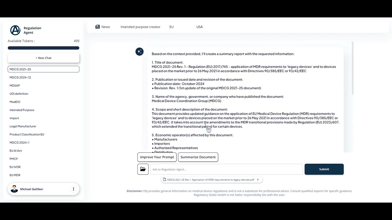 Initial Regulatory Assessment with One Click