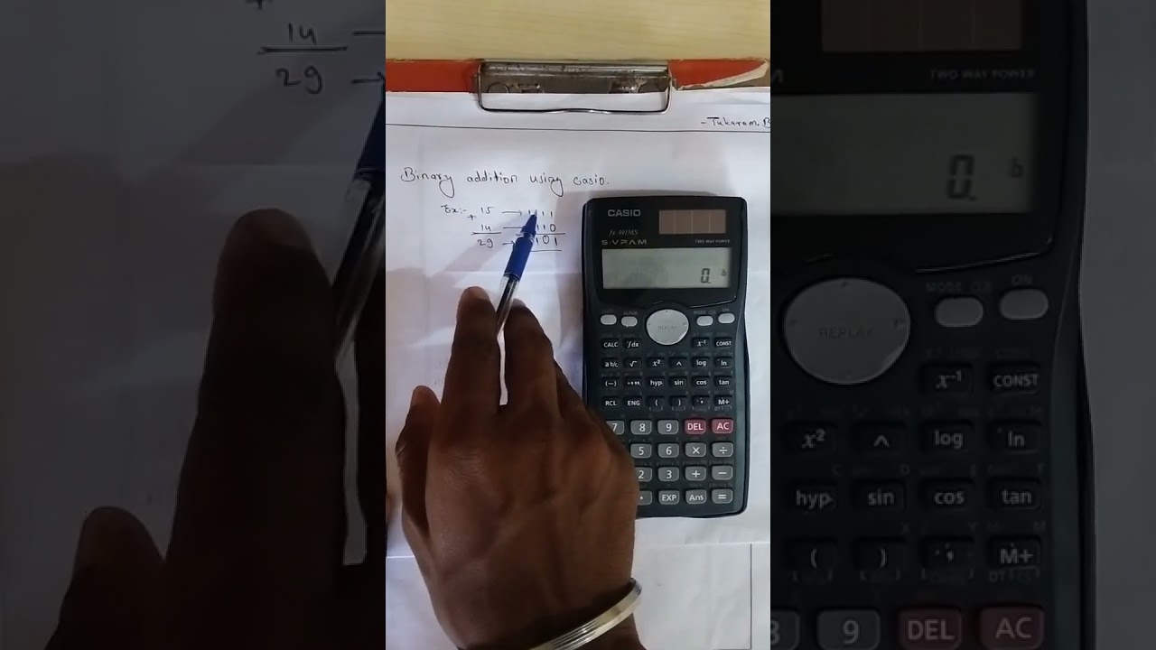 Binary addition using scientific calculator