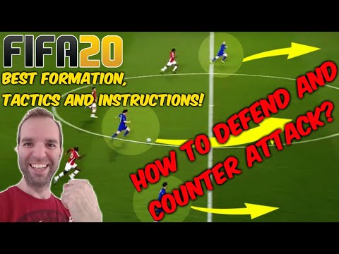 BEST DEFEND/COUNTER ATTACK Formation, Tactics and Instructions - FIFA 20 TUTORIAL