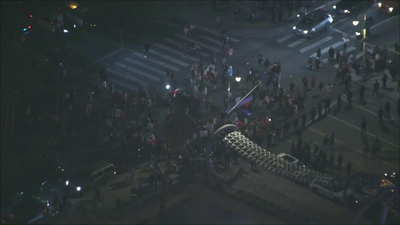 Watch Live: Law enforcement issues dispersal order on demonstration in downtown LA.