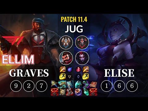 T1 Ellim Graves vs Elise Jungle - KR Patch 11.4