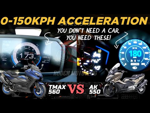 Yamaha TMAX 560 🆚️ KYMCO AK550 | 0-150kph Acceleration | Top Speed Attempt | Pros & Cons 🔥🔥