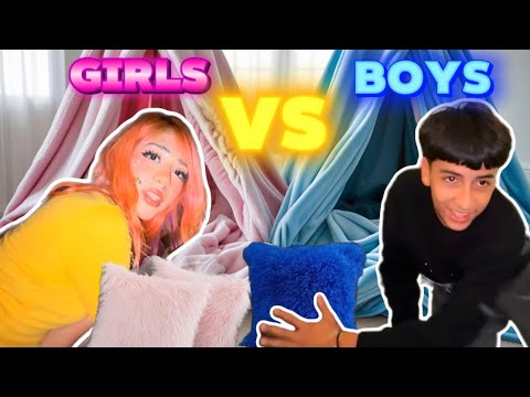 GIRLS VS BOYS FORT BUILDING CHALLENGE