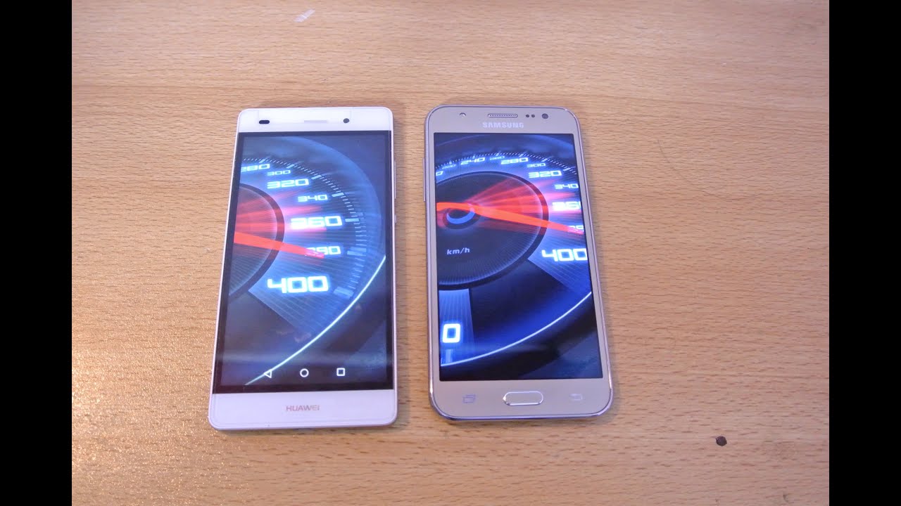 Samsung Galaxy J5 vs Huawei P8 lite - Speed Test HD