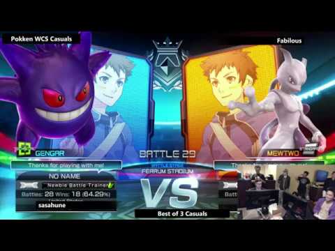 WCS 2017 Pokken Casuals - sasahune (Gengar) vs. Fabilous (Mewtwo)