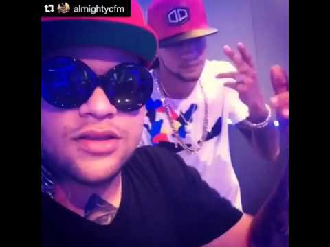 Almighty con Mozart La Para grabando el remix de primero kanye
