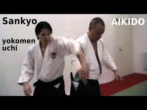 Aikido - SANKYO - on yokomen uchi striking attack, by Stefan Stenudd in 2007