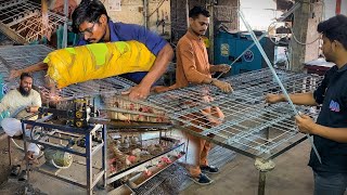 Download lagu How To Make A Chicken Poultry Farm Cage || Mass Production Of Chicken Cages 2023 mp3