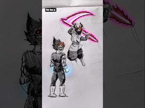Vegeta Vs Gokublack ☠️ Speed Drawing StickMan Anime 😳#shorts #anime #drawing #gokublack #vegeta