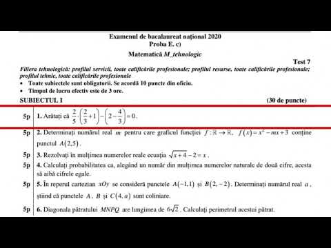 Matematică: Operații cu fracții (adunare,scădere,înmulțire și împărțire ) BACALAUREAT - test 7