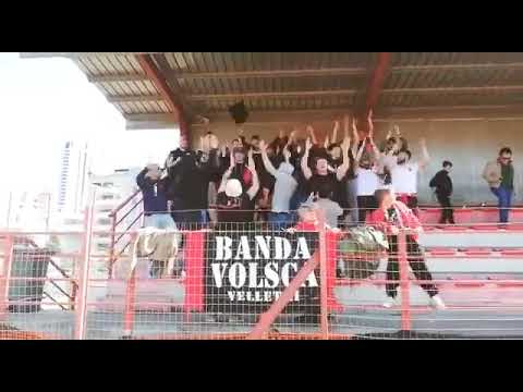 Tifoseria della Vjs Velletri a Latina dopo la vittoria dei rossoneri per 2-1