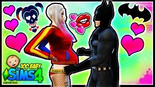 HARLEY QUINN FLIRTING WITH BATMAN?! | The Sims 4: 100 Baby Challenge | HARLEY QUINN AND JOKER | Ep 9