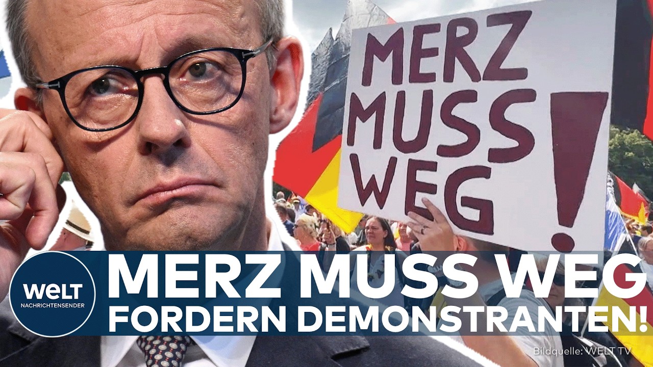 BERLIN: „Merz muss weg“ – Demonstranten fordern Rücktritt der Bundesregierung!