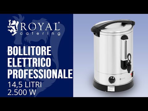 Video - Bollitore elettrico professionale - 14,5 litri - 2.500 W - Parete doppia