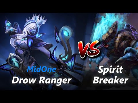 MidOne safelane Drow Ranger vs Spirit Breaker/Leshrac | First 10 minutes