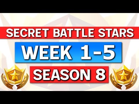Fortnite - All Season 8 Week 1-5 Secret Battle Star / Banner Locations Guide (Season 8)