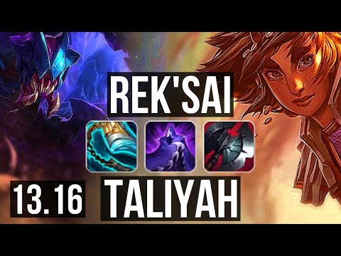 REK'SAI vs TALIYAH (JNG) | 9/1/6, 66% winrate, Dominating | KR Master | 13.16