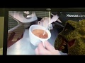 DINOSAUR PUPPET DOES COFFEE ART EXTREME FAIL